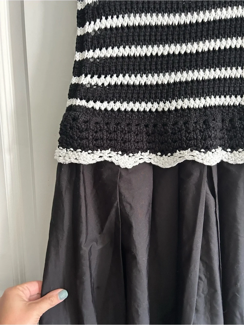 NWT Madewell Poplin Crocheted Knit Dress